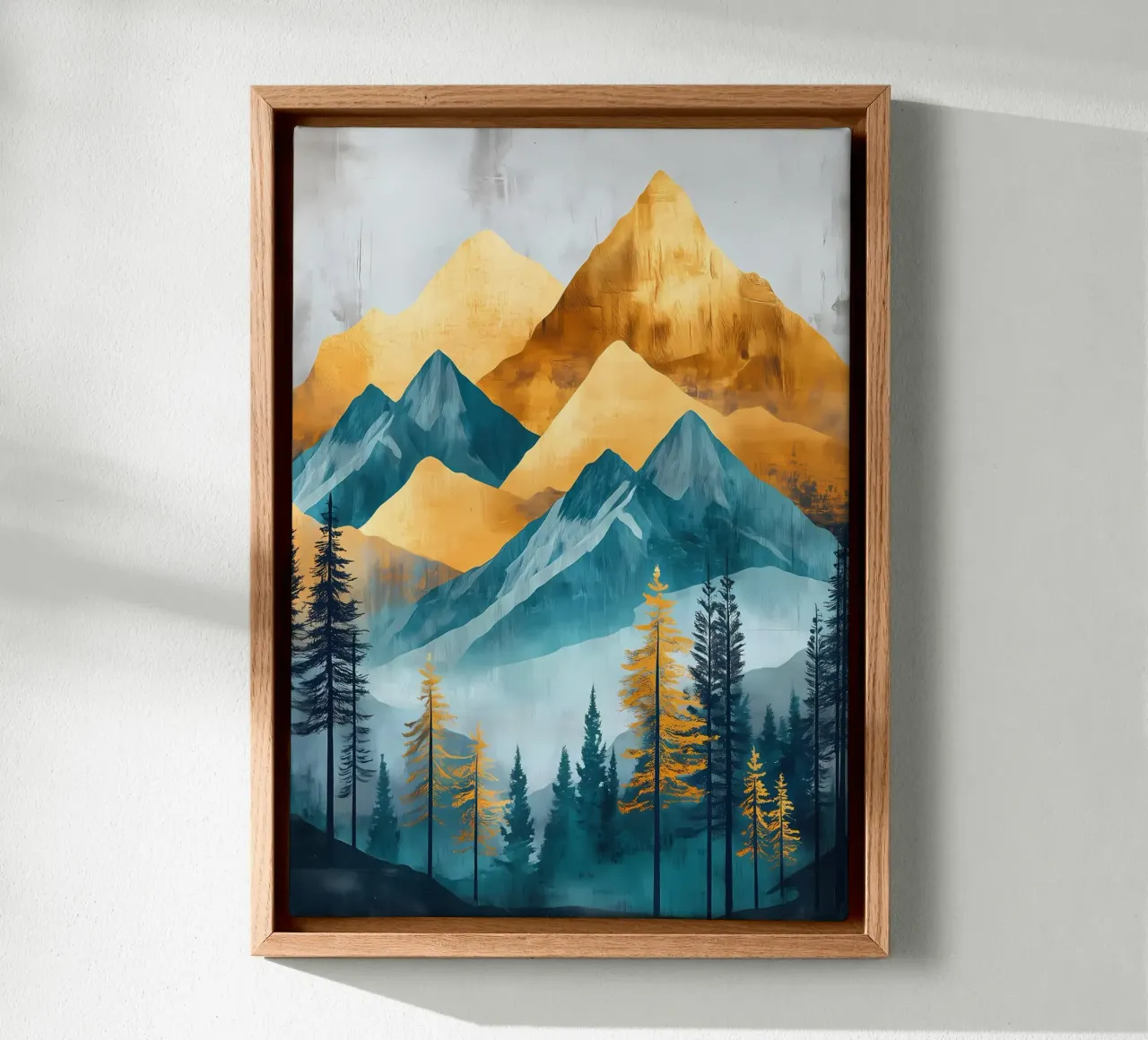 Paesaggio della montagna d'oro tela con Cornice a cassetta da Albert S Jacob