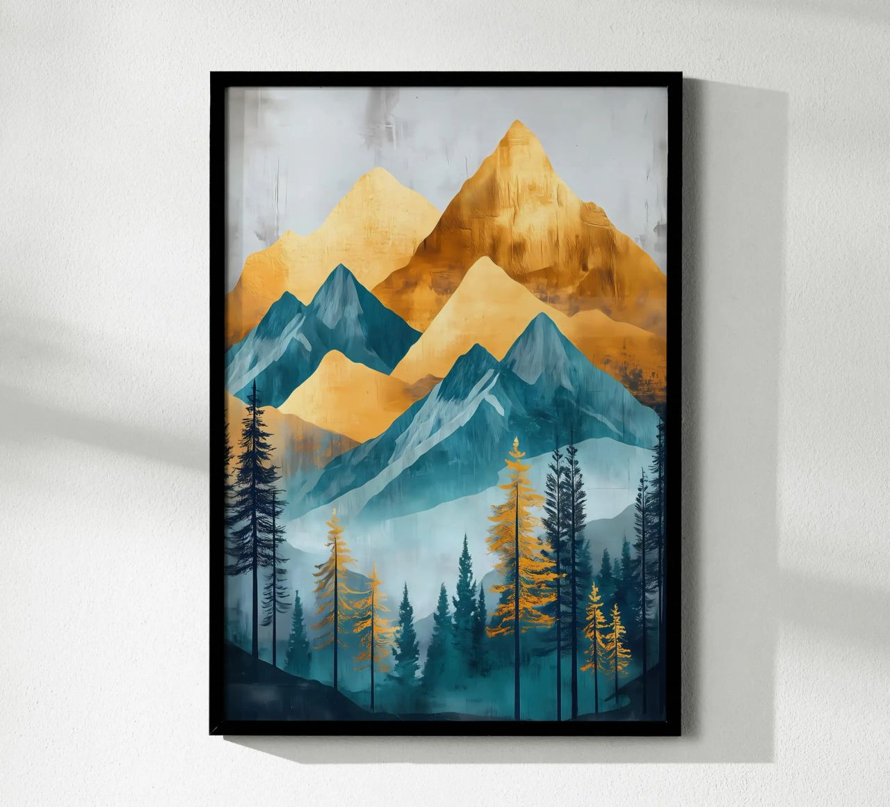Golden Mountain Landscape poster by Albert S Jacob