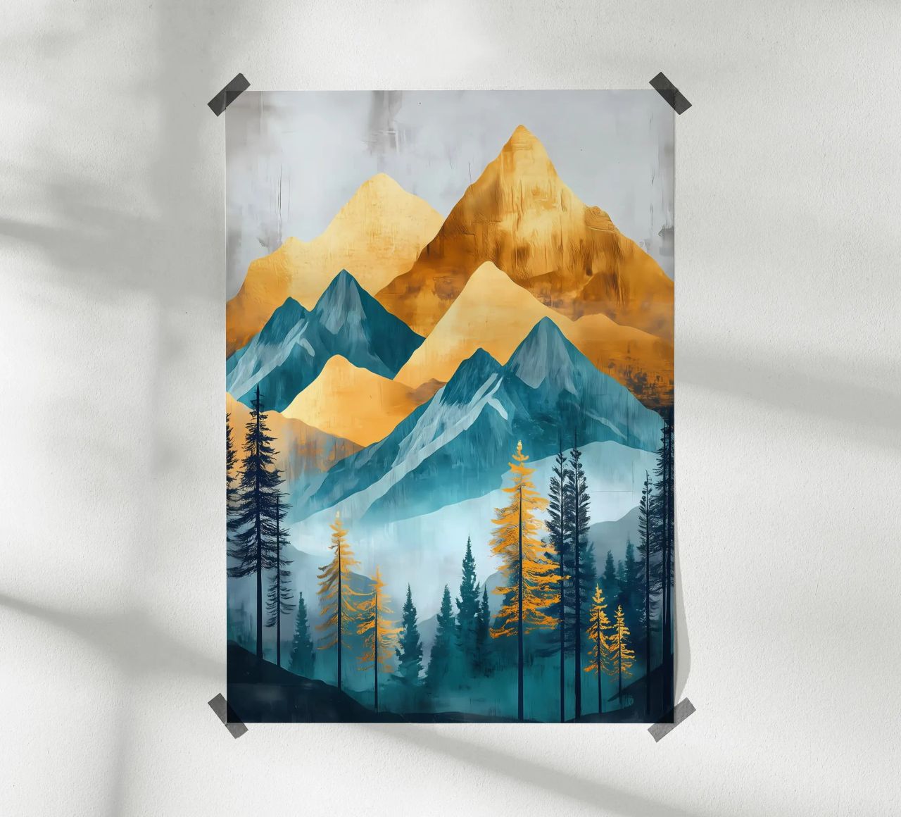 Golden Mountain Landscape poster by Albert S Jacob