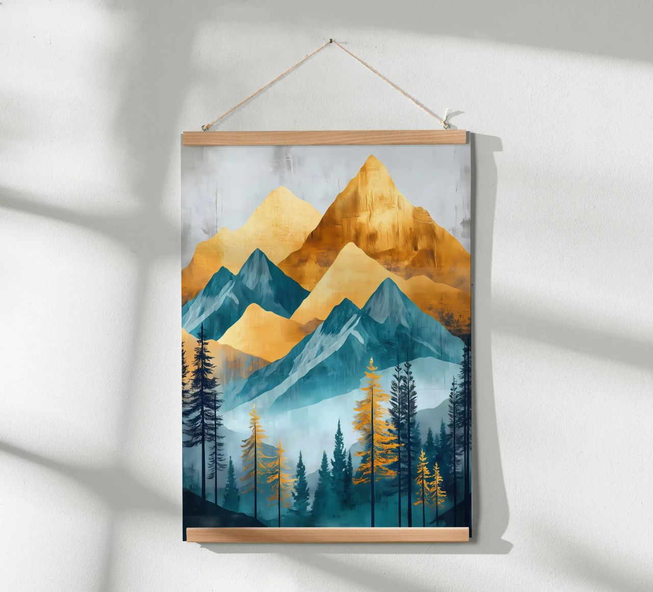 Golden Mountain Landscape poster by Albert S Jacob