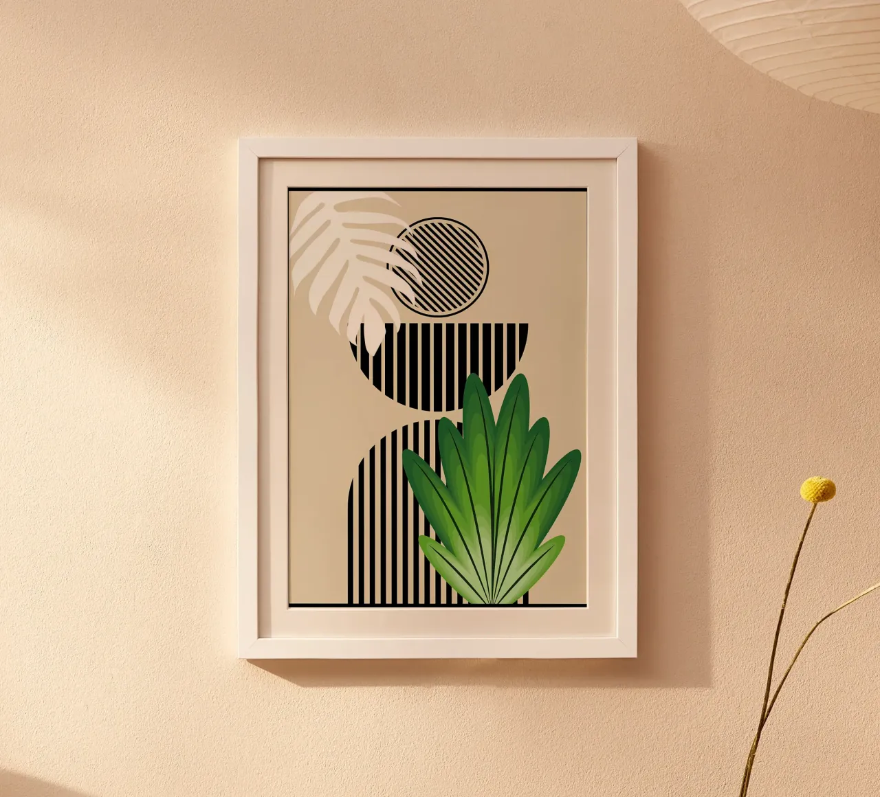 Tropical Geometric Art Print poster with wooden frame by James M Coyle