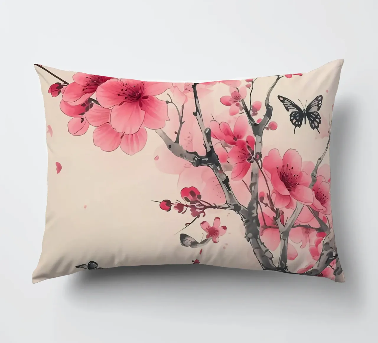 Acquerello sui fiori di ciliegio cuscino da Rebecca Clark Wyrick