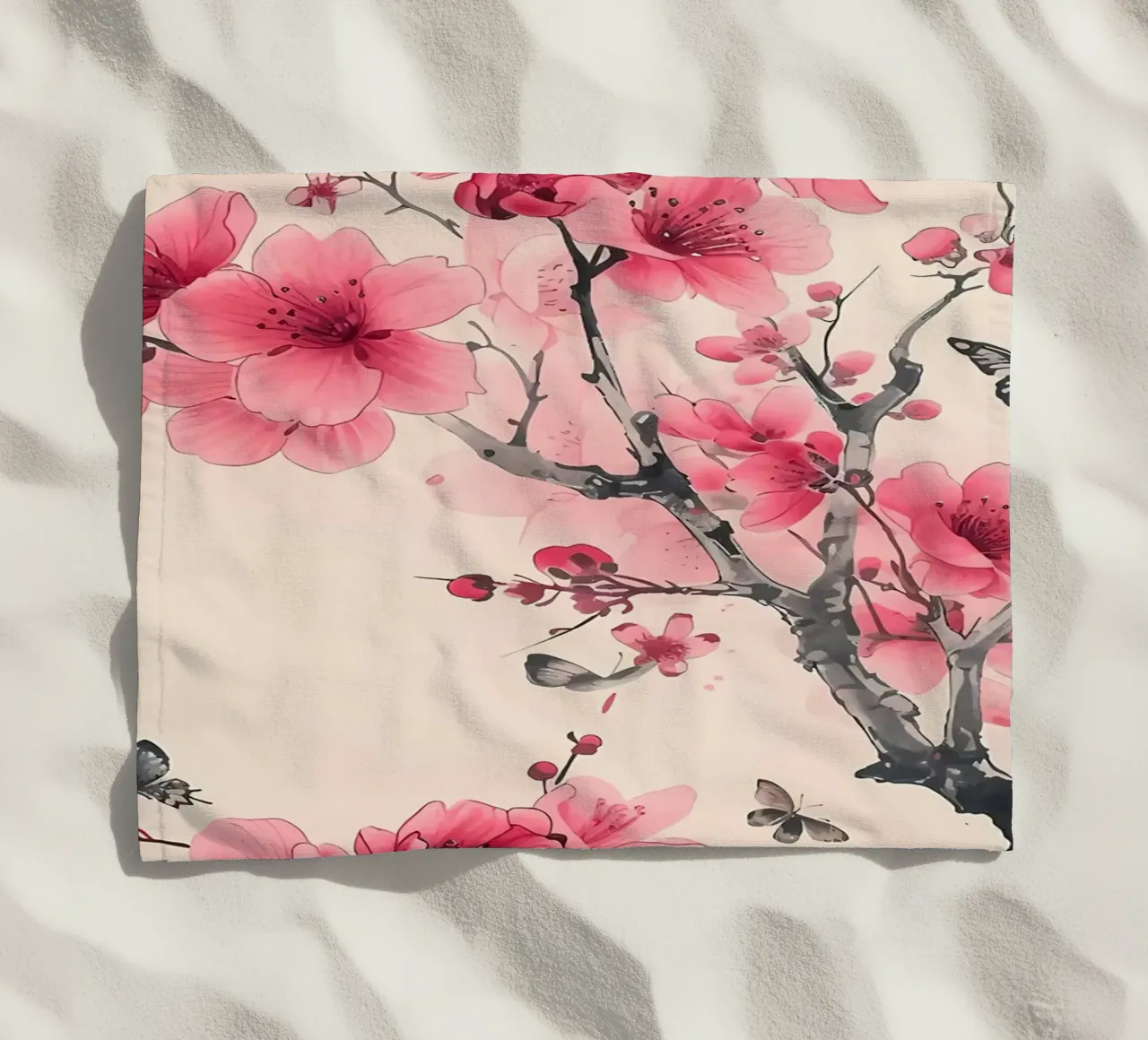 Acquerello sui fiori di ciliegio telo mare da Rebecca Clark Wyrick