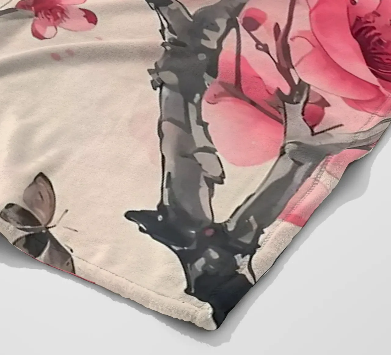 Acquerello sui fiori di ciliegio coperta in pile da Rebecca Clark Wyrick