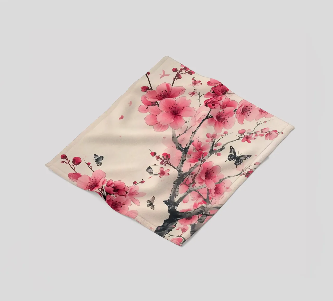 Acquerello sui fiori di ciliegio coperta in pile da Rebecca Clark Wyrick