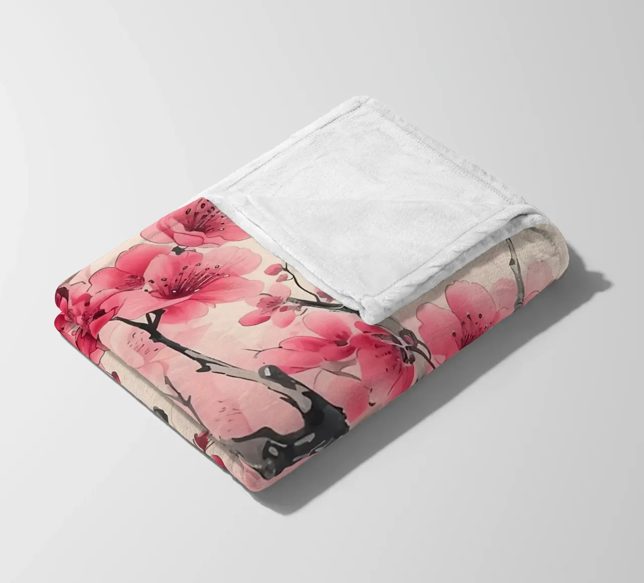 Acquerello sui fiori di ciliegio coperta in pile da Rebecca Clark Wyrick