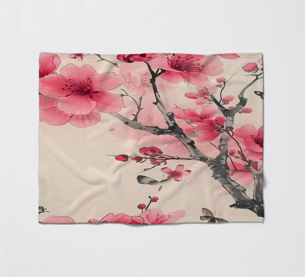 Acquerello sui fiori di ciliegio coperta in pile da Rebecca Clark Wyrick