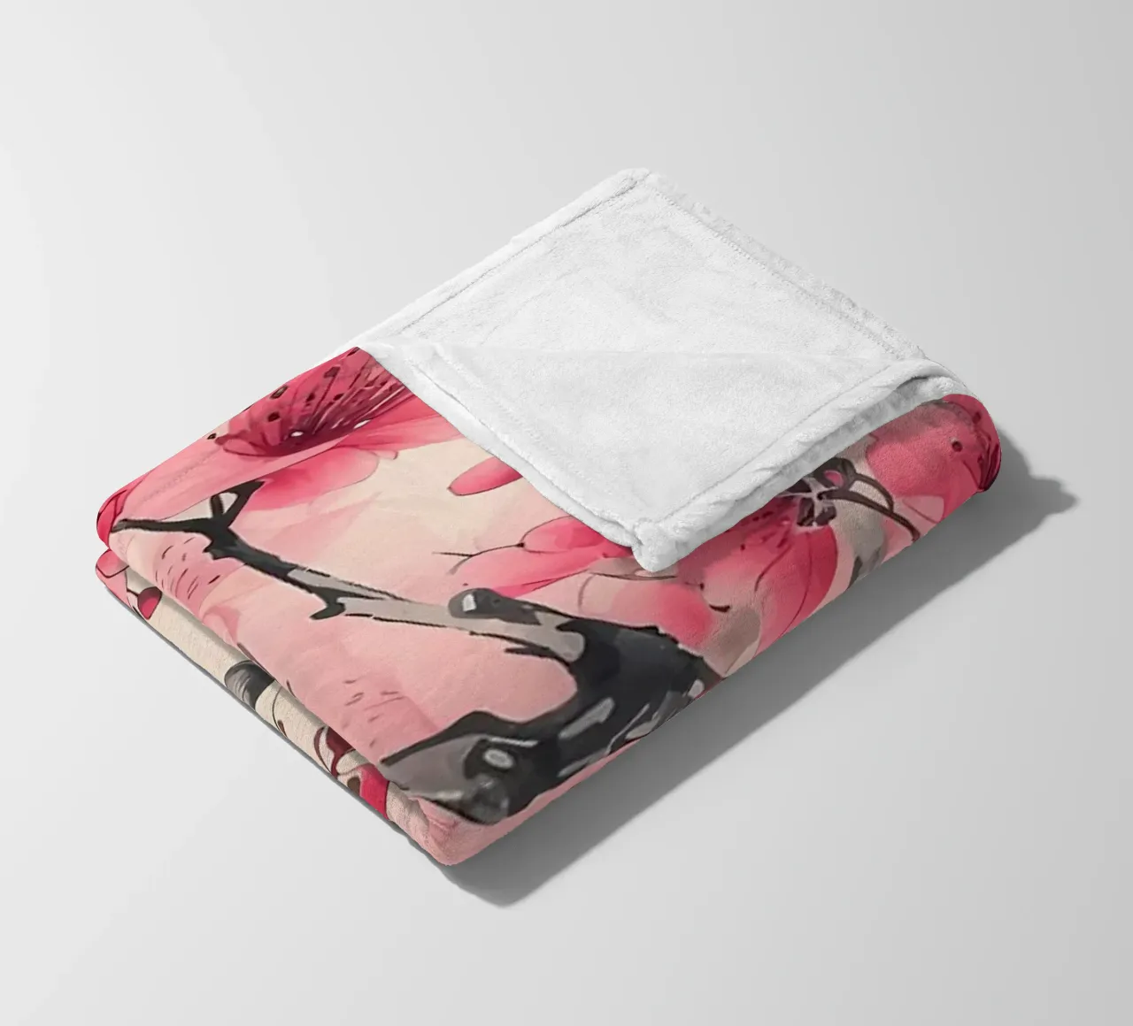 Acquerello sui fiori di ciliegio coperta in pile da Rebecca Clark Wyrick