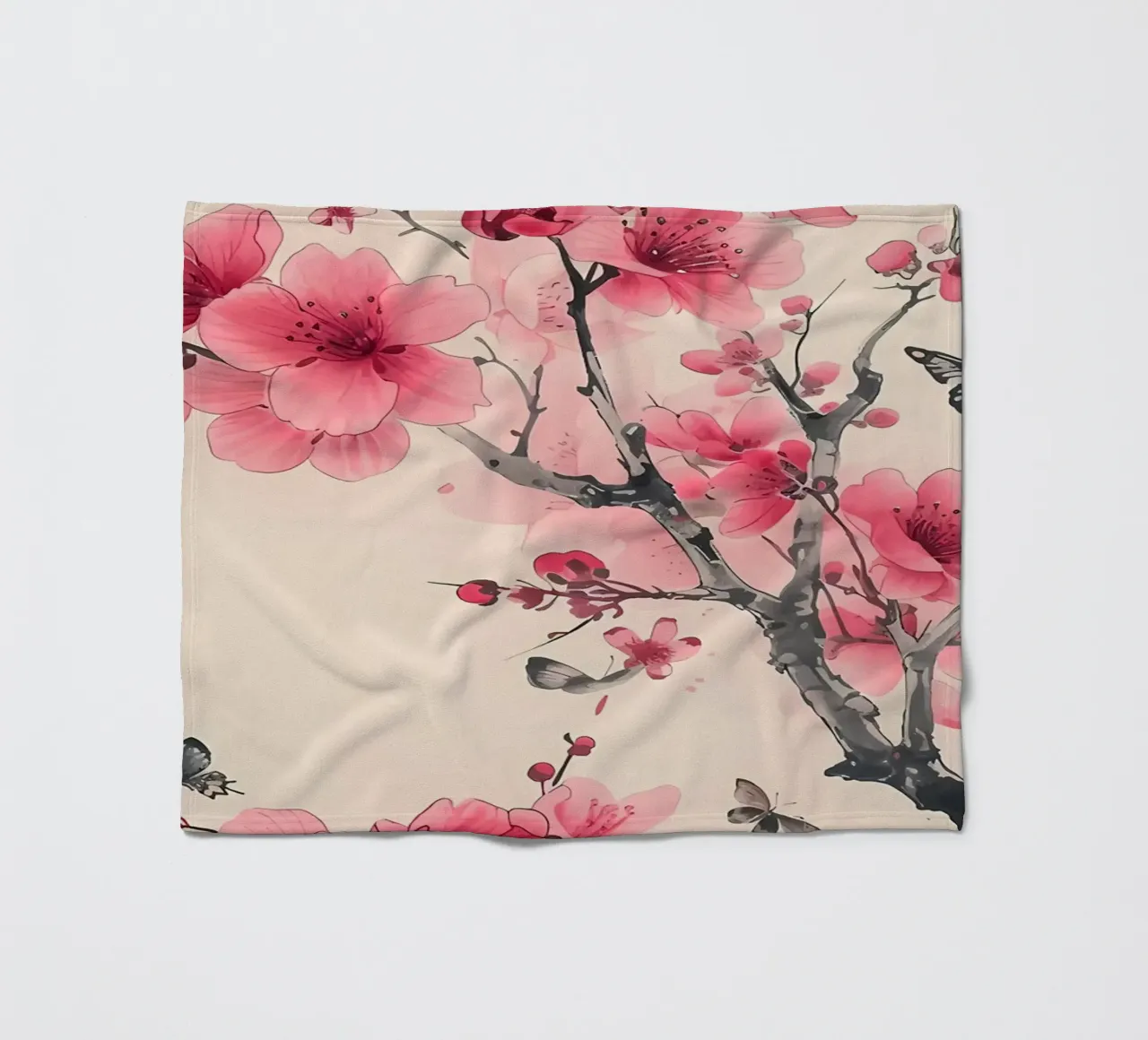 Acquerello sui fiori di ciliegio coperta in pile da Rebecca Clark Wyrick