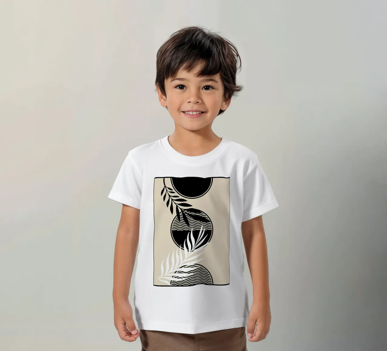 Stampa tropicale in bianco e nero t-shirt bambini da James M Coyle