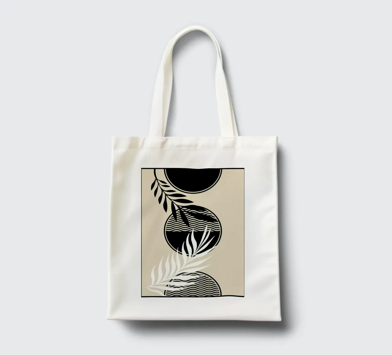 Stampa tropicale in bianco e nero borsa in juta da James M Coyle