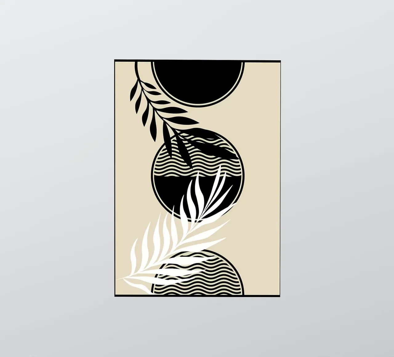 Stampa tropicale in bianco e nero adesivo da James M Coyle
