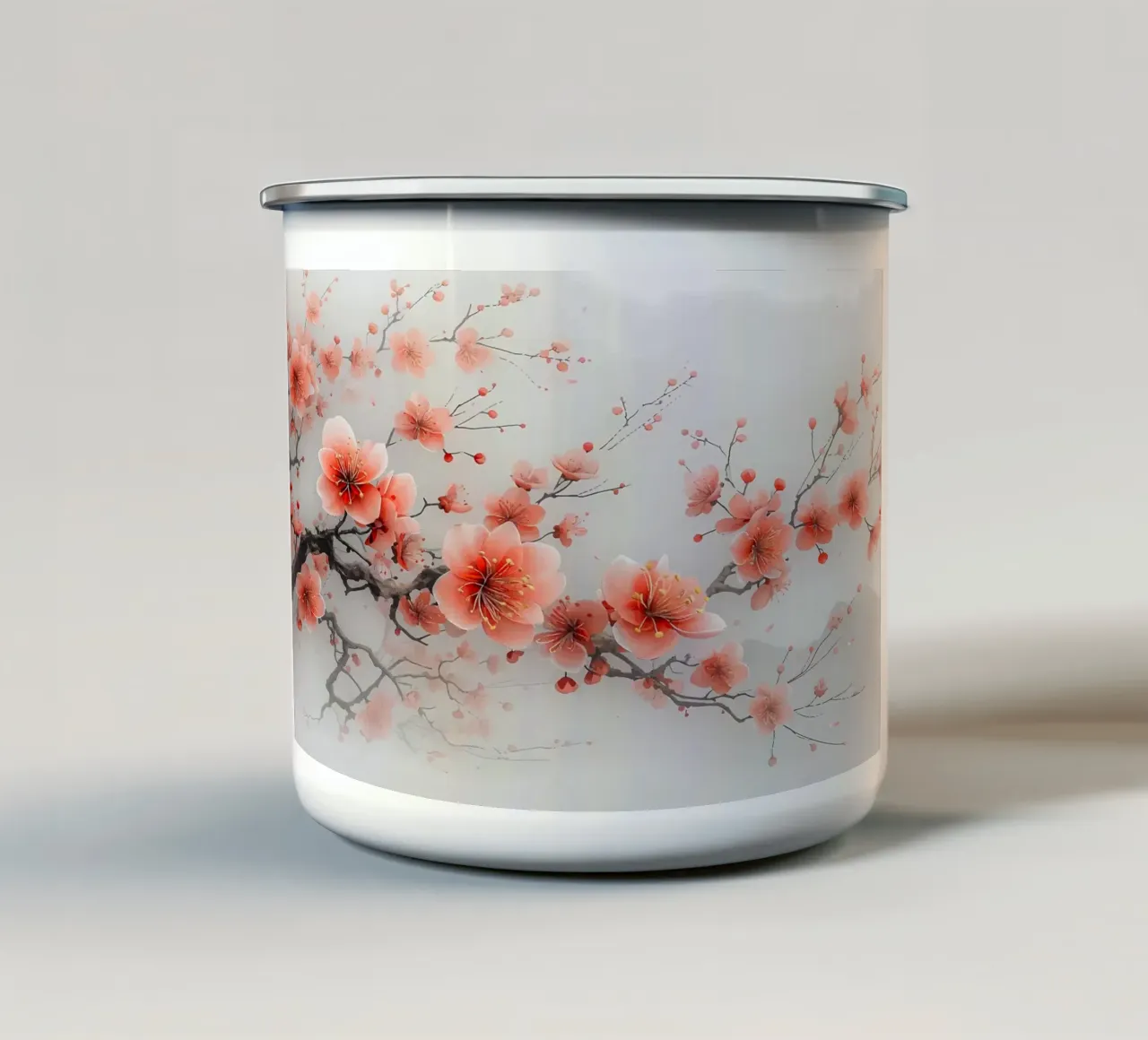 ciliegio in fiore in Giappone tazza in smalto da Rebecca Clark Wyrick
