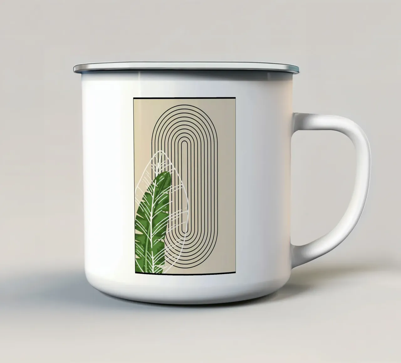 Tropical Minimalist Art enamel mug by James M Coyle