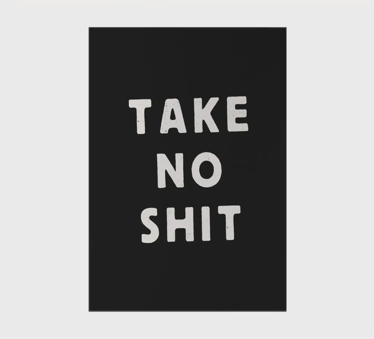 Take No Shit Sassy Sarcastic Typography Print in Black White notebook by THE MOTIVATED TYPE