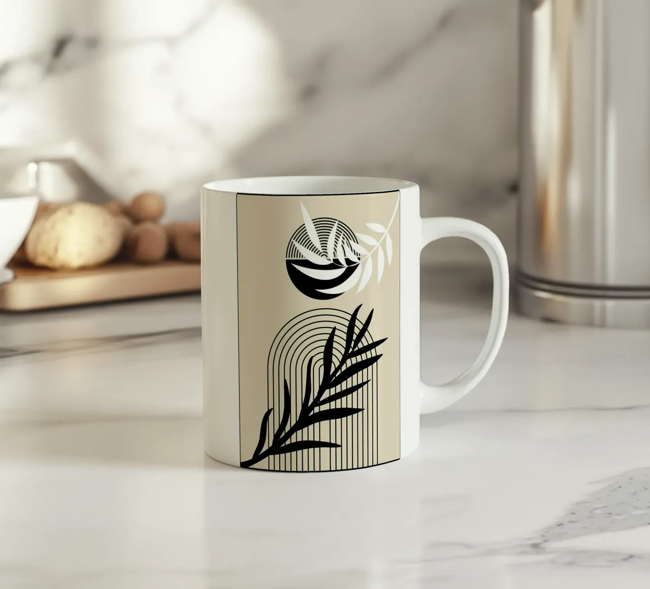 Arte botanica in bianco e nero tazza in ceramica da James M Coyle