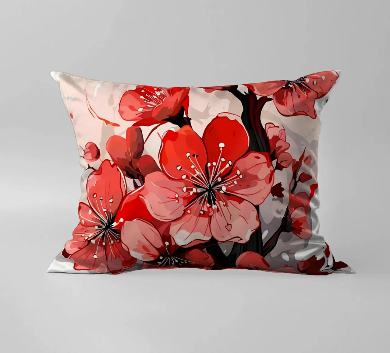 Fiore rosso cuscino da Rebecca Clark Wyrick
