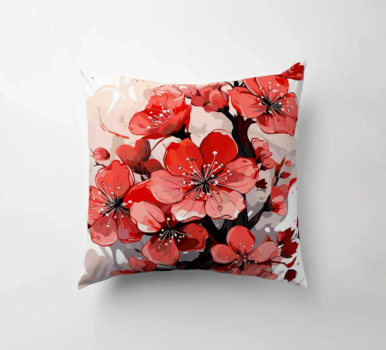 Fiore rosso cuscino da Rebecca Clark Wyrick