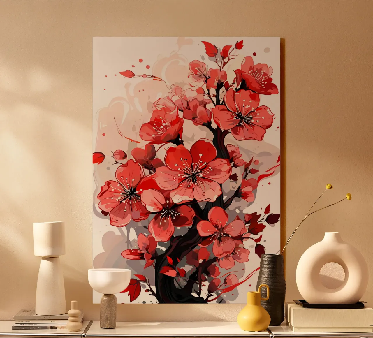 Fiore rosso alluminio dibond da Rebecca Clark Wyrick