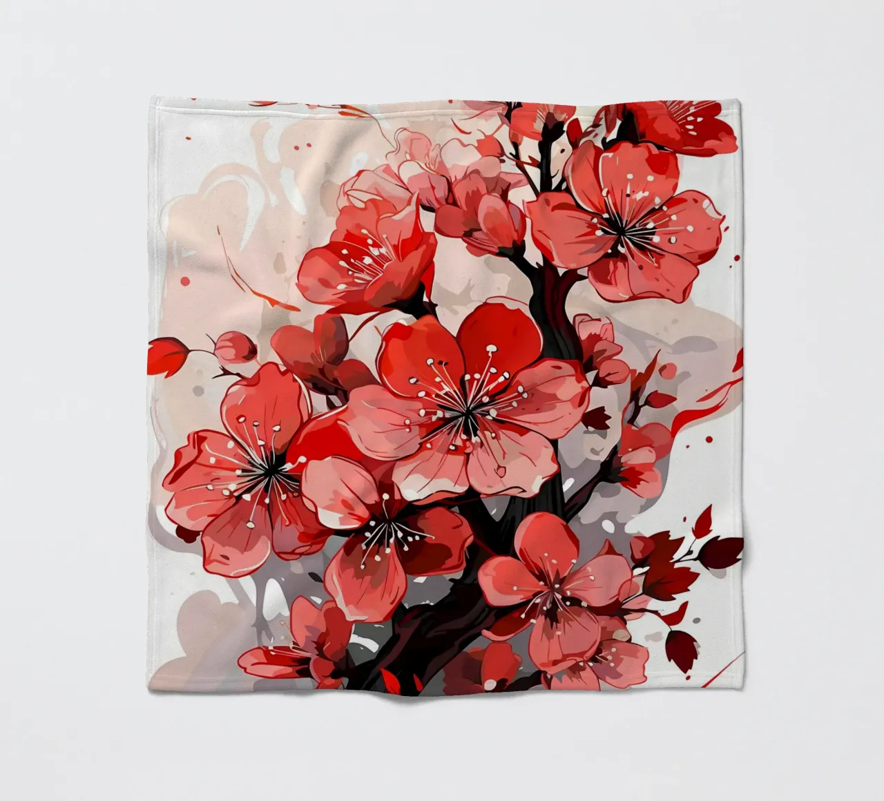 Fiore rosso coperta in pile da Rebecca Clark Wyrick