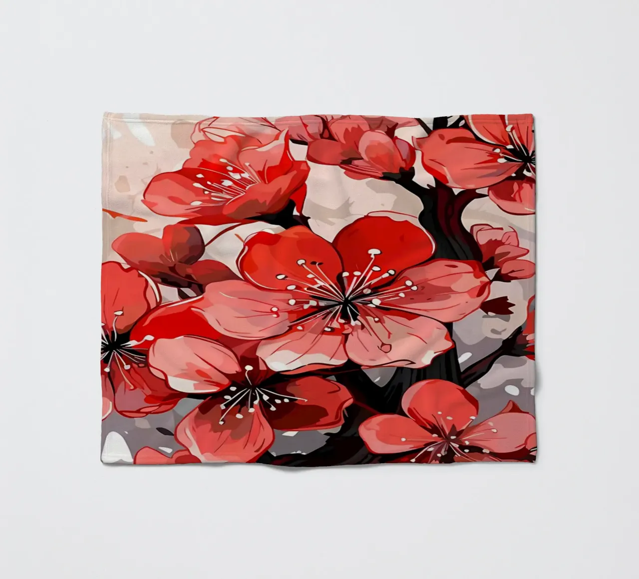 Fiore rosso coperta in pile da Rebecca Clark Wyrick