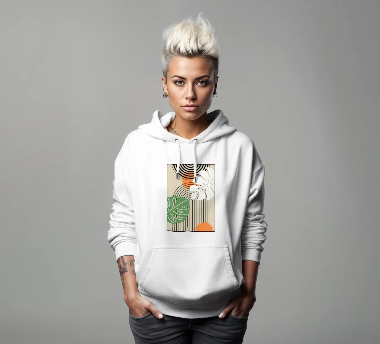 Tropische abstracte kunstdruk hoodie van James M Coyle