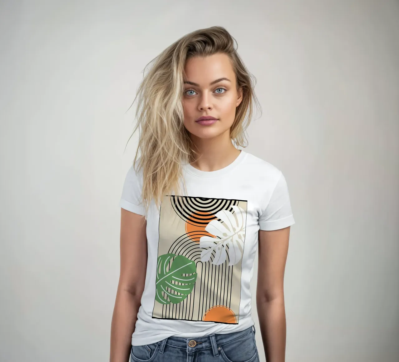 Tropischer abstrakter Kunstdruck Frauen T-Shirt von James M Coyle