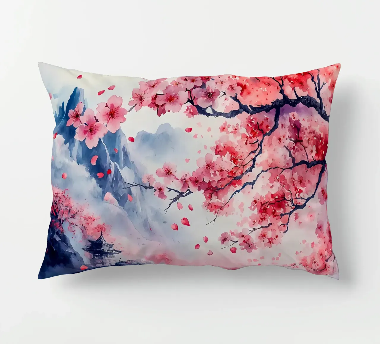 Paesaggio dei ciliegi in fiore cuscino da Rebecca Clark Wyrick