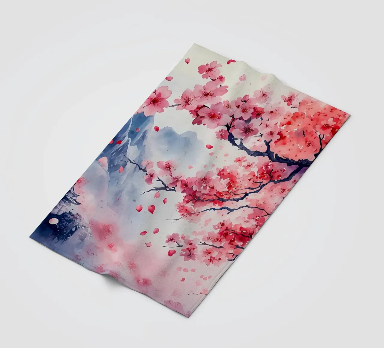 Paesaggio dei ciliegi in fiore coperta in pile da Rebecca Clark Wyrick