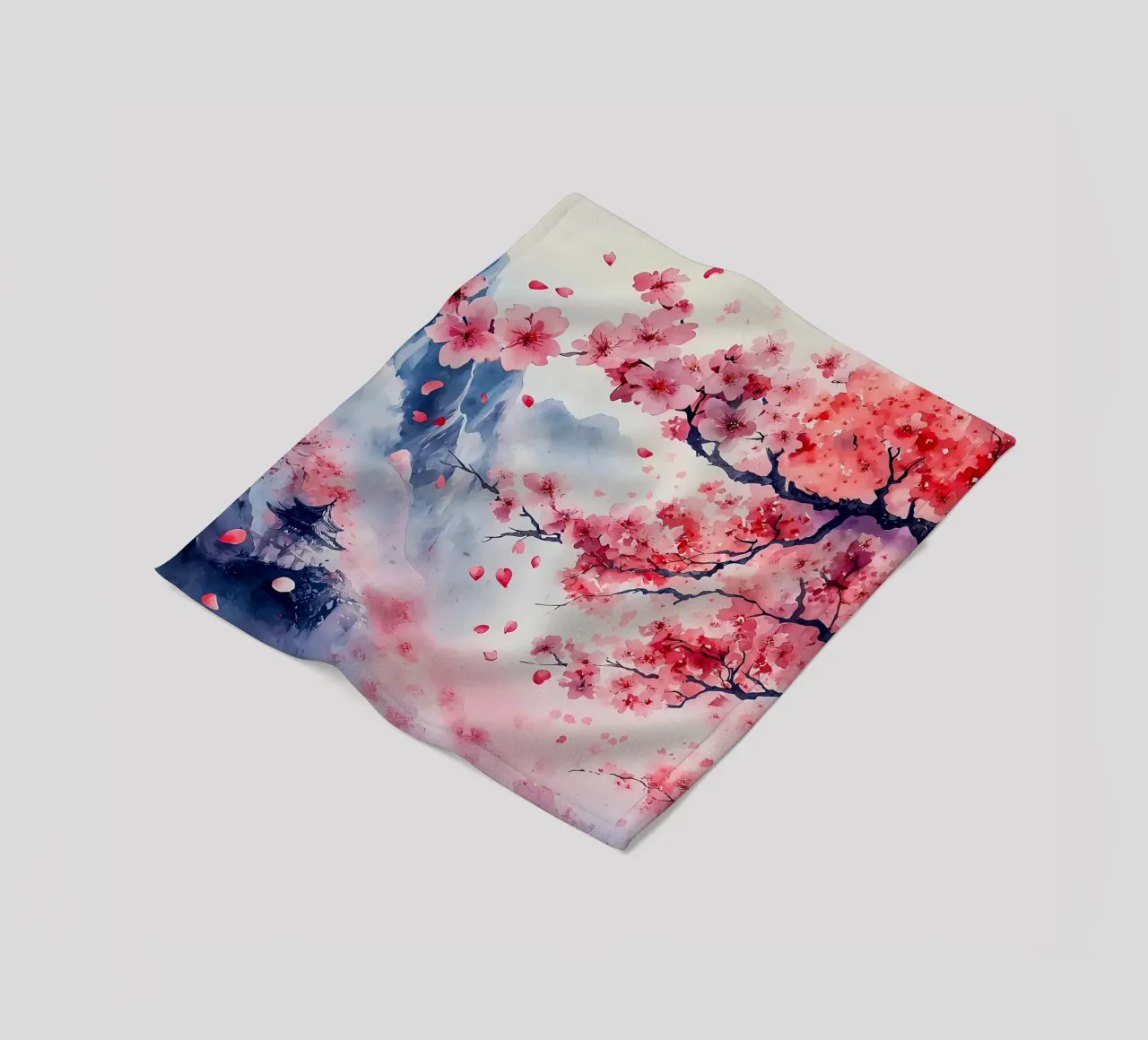 Paesaggio dei ciliegi in fiore coperta in pile da Rebecca Clark Wyrick