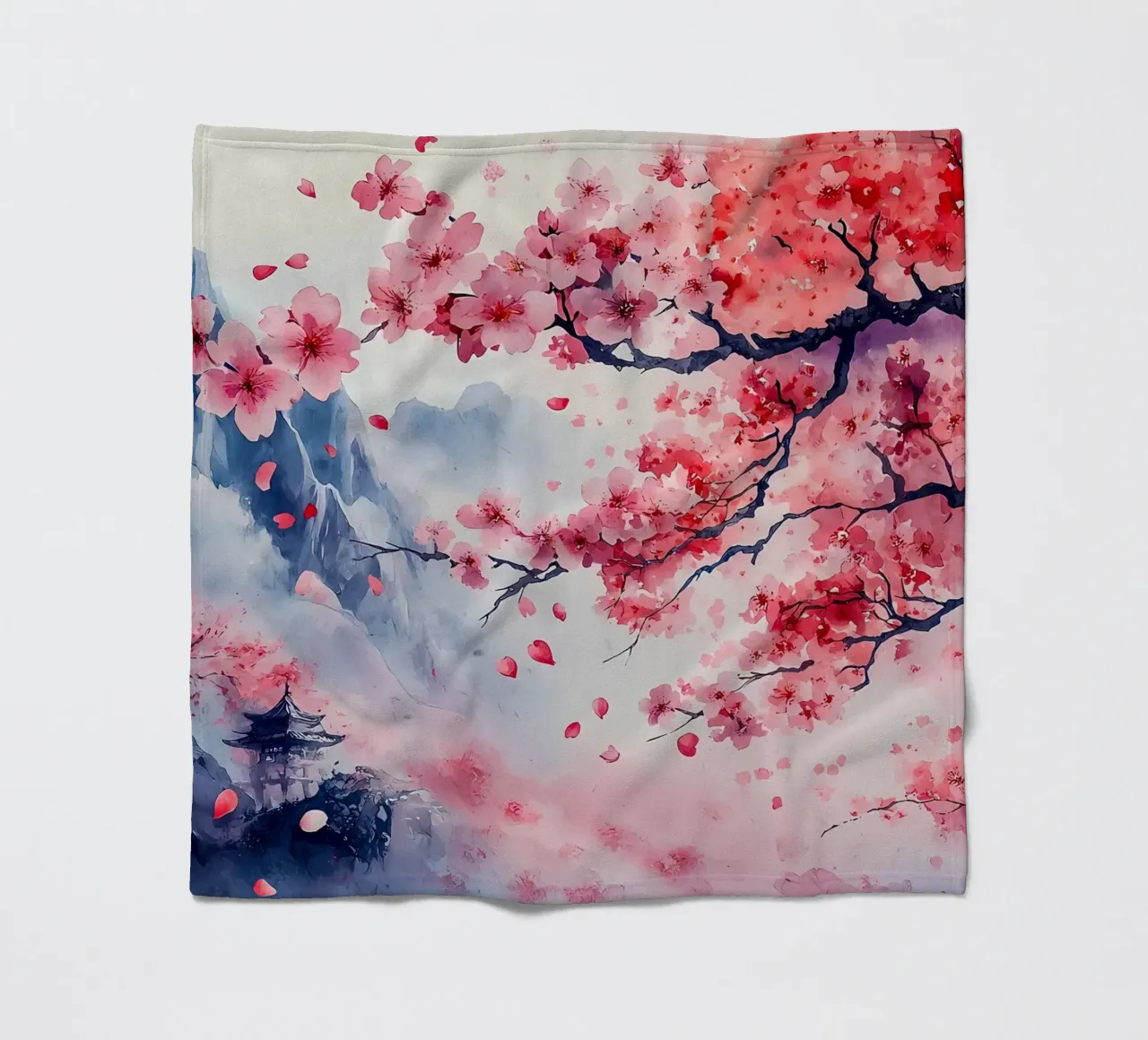 Paesaggio dei ciliegi in fiore coperta in pile da Rebecca Clark Wyrick