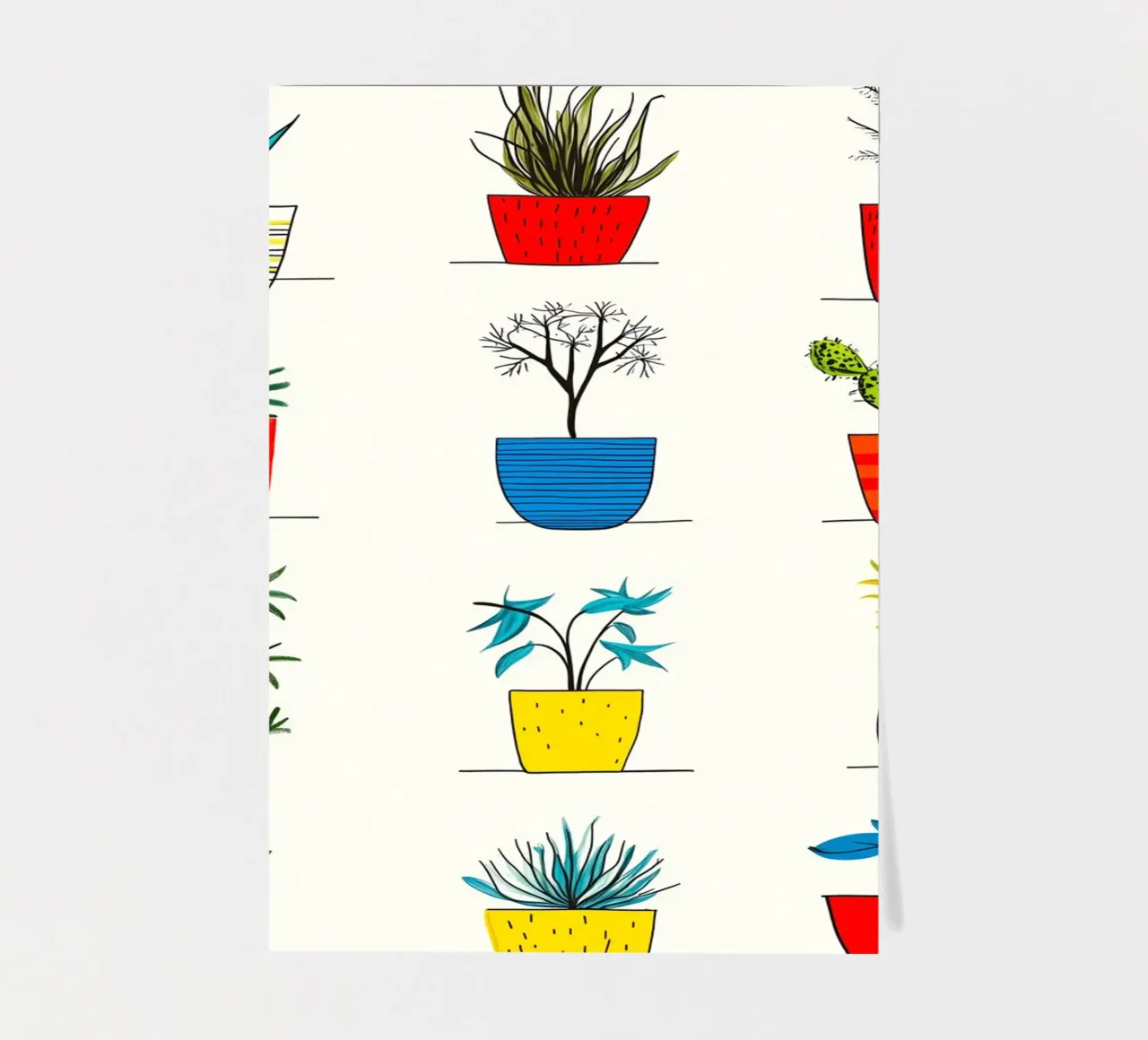 Fleurs en pot planche autocollant de Justyna Jaszke JBJart