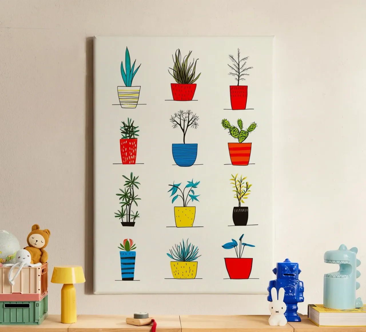 Fiori in vaso tela con Cornice a cassetta da Justyna Jaszke JBJart
