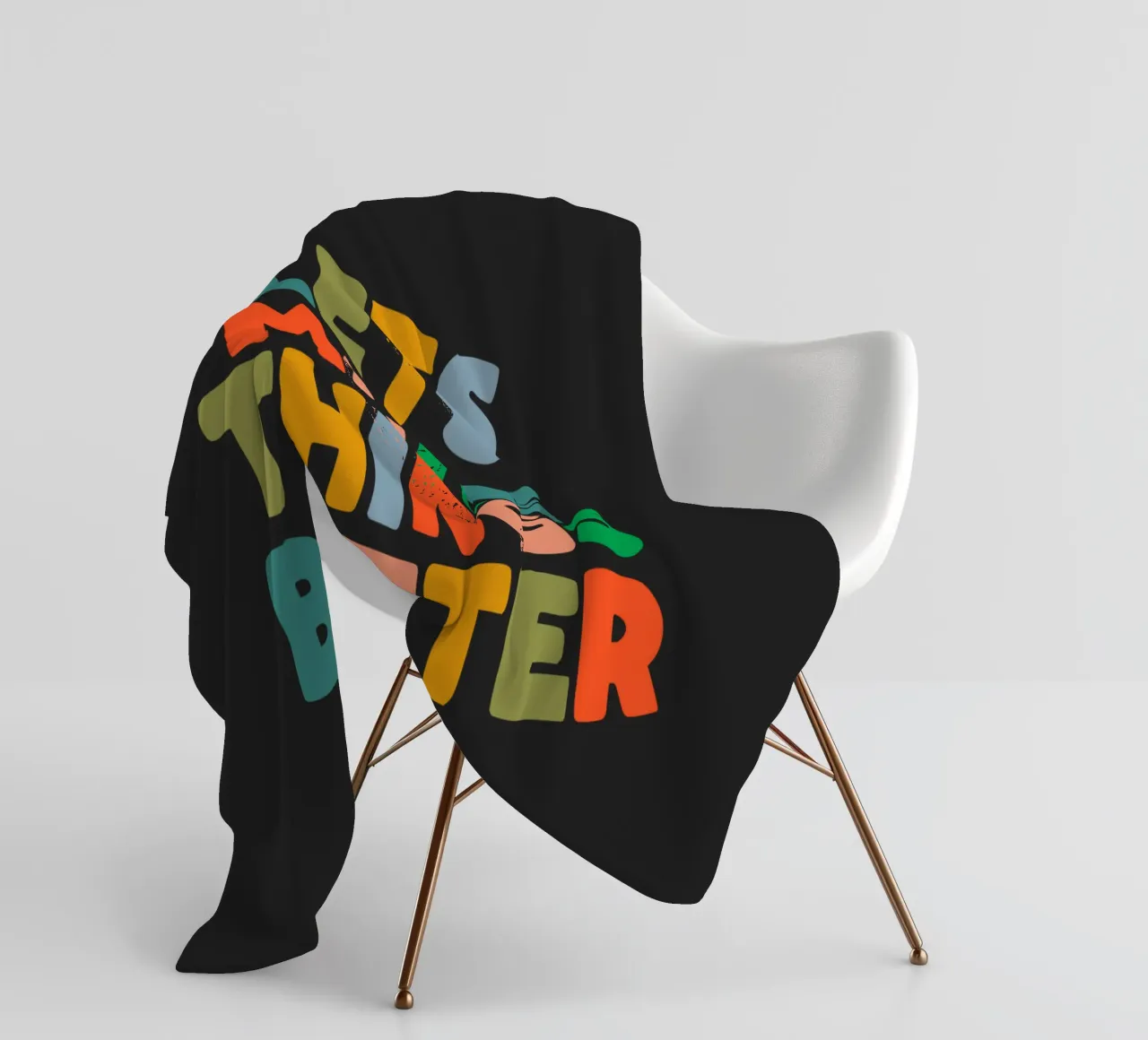 Lets Make Things Better Colourful Inspiring Typography Print fleece blanket by THE MOTIVATED TYPE