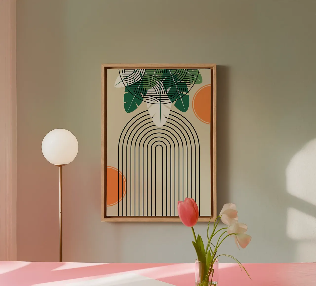 Abstracte tropische kunstdruk canvas met Baklijst van James M Coyle