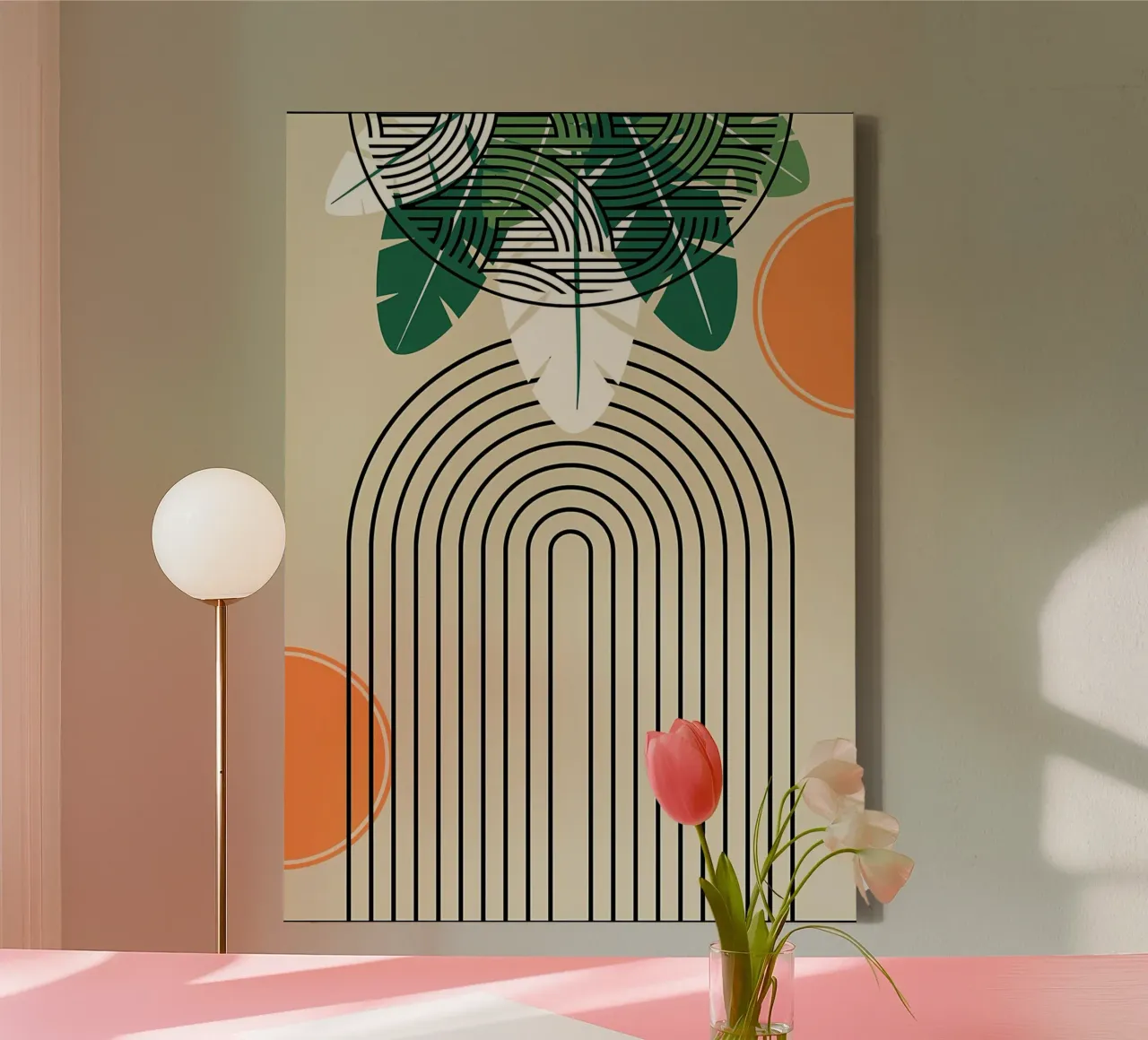 Abstracte tropische kunstdruk canvas met Baklijst van James M Coyle
