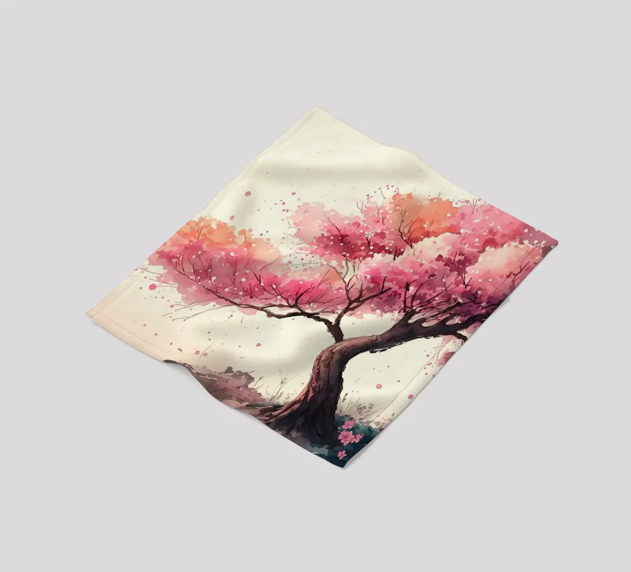 ciliegio in fiore in Giappone coperta in pile da Rebecca Clark Wyrick