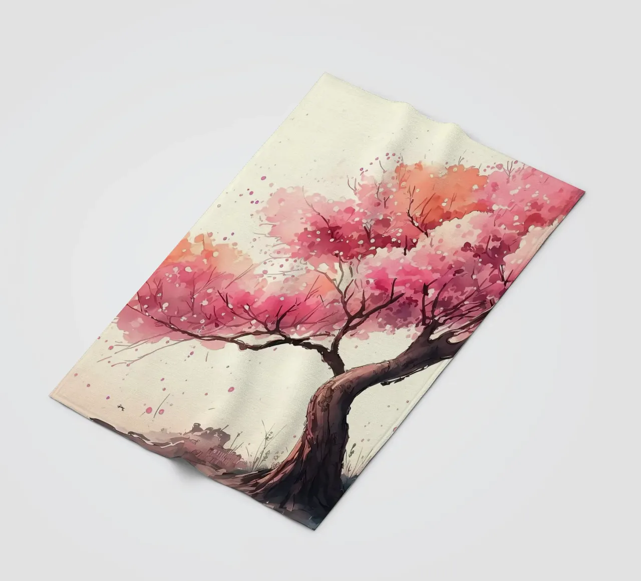 ciliegio in fiore in Giappone coperta in pile da Rebecca Clark Wyrick