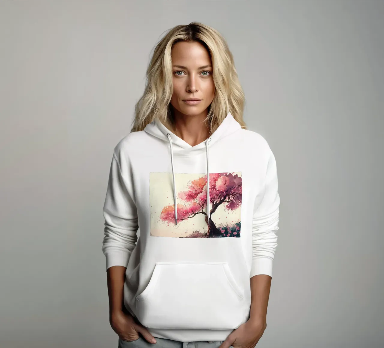 ciliegio in fiore in Giappone felpa con cappuccio da Rebecca Clark Wyrick