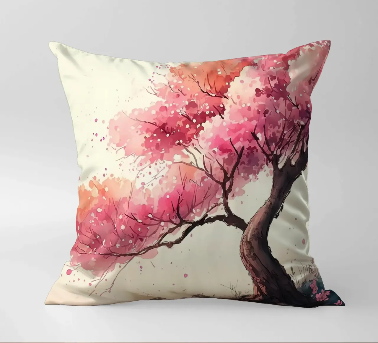 ciliegio in fiore in Giappone cuscino da Rebecca Clark Wyrick
