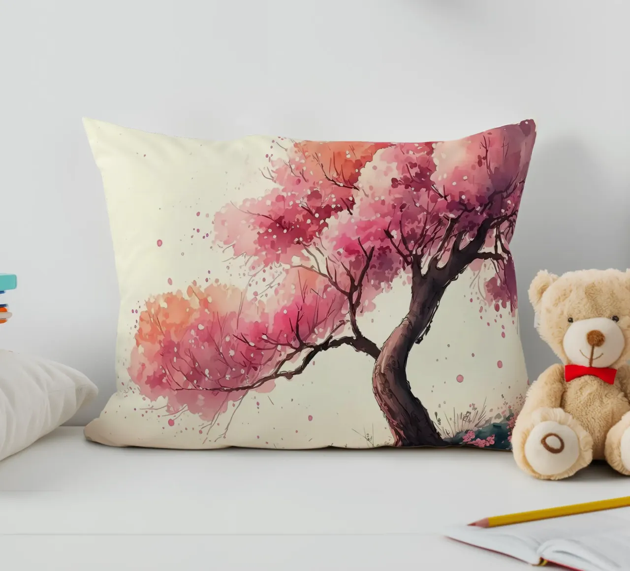 ciliegio in fiore in Giappone cuscino da Rebecca Clark Wyrick