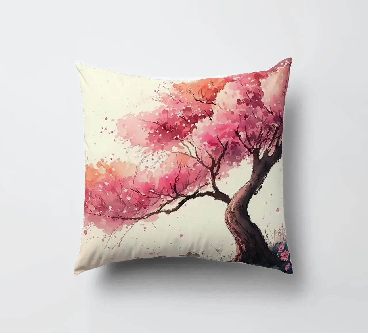 ciliegio in fiore in Giappone cuscino da Rebecca Clark Wyrick