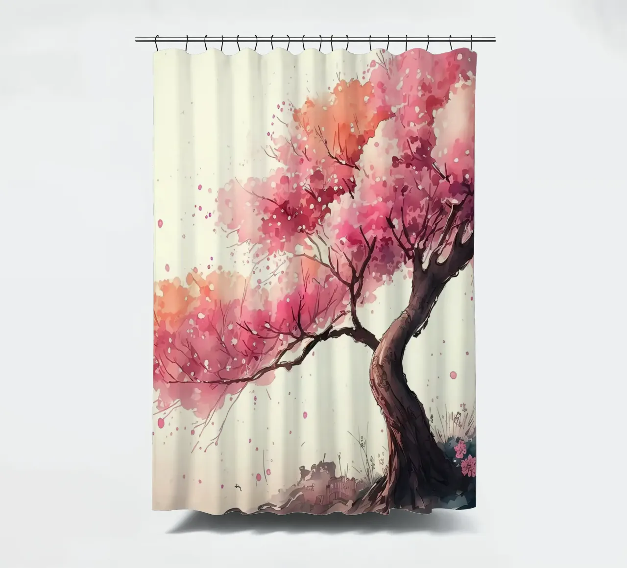 ciliegio in fiore in Giappone tenda da doccia da Rebecca Clark Wyrick
