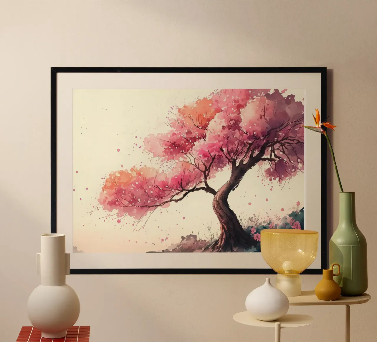 ciliegio in fiore in Giappone poster da Rebecca Clark Wyrick