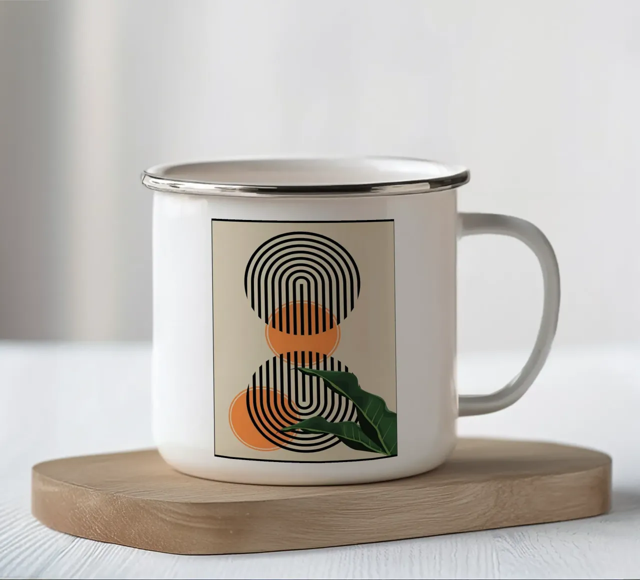 Mid-Century Modern Art Print enamel mug by James M Coyle