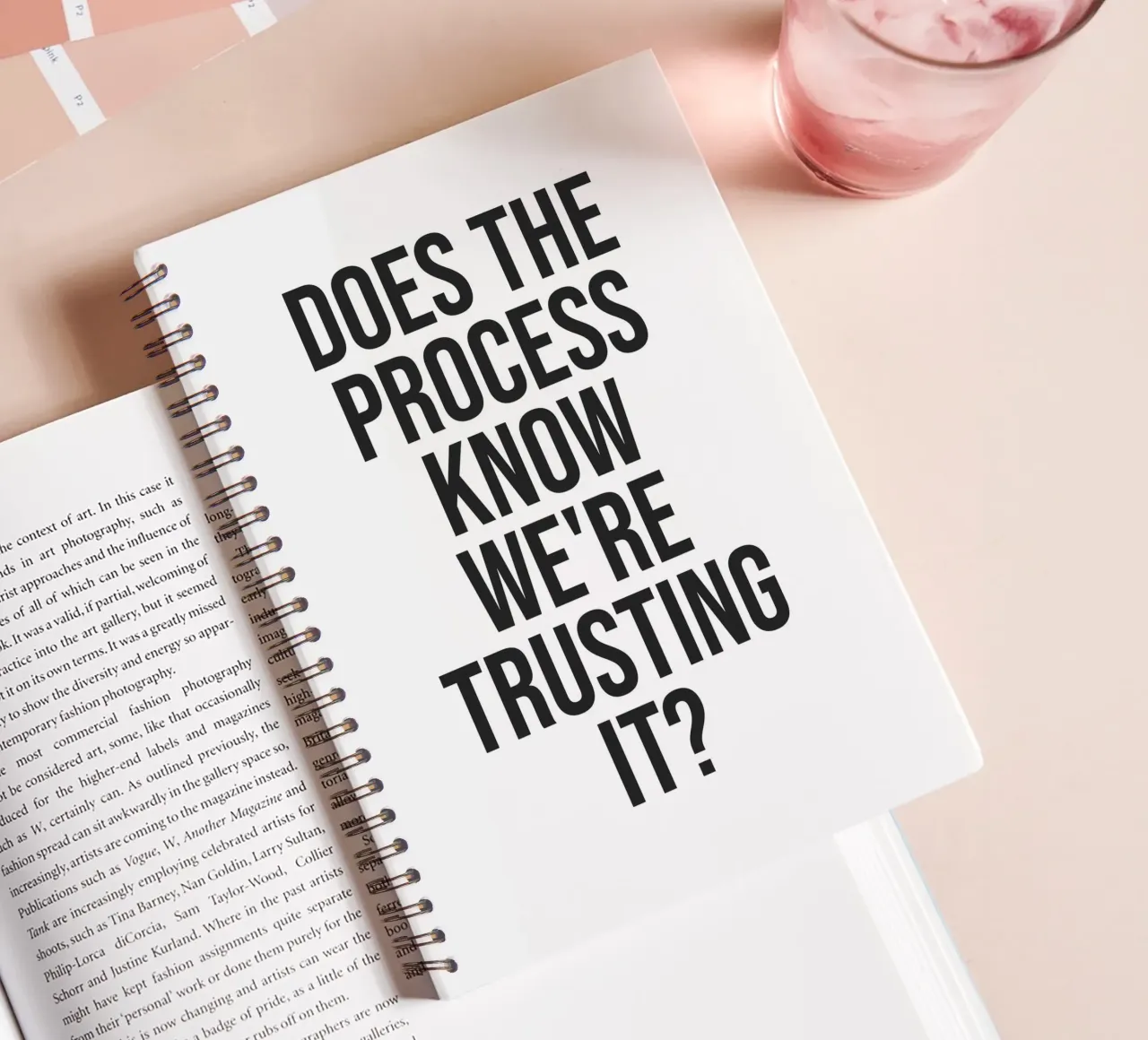 Does the process know we're trusting it Quote (White Tone) spiral notebook by Paigaam Studio