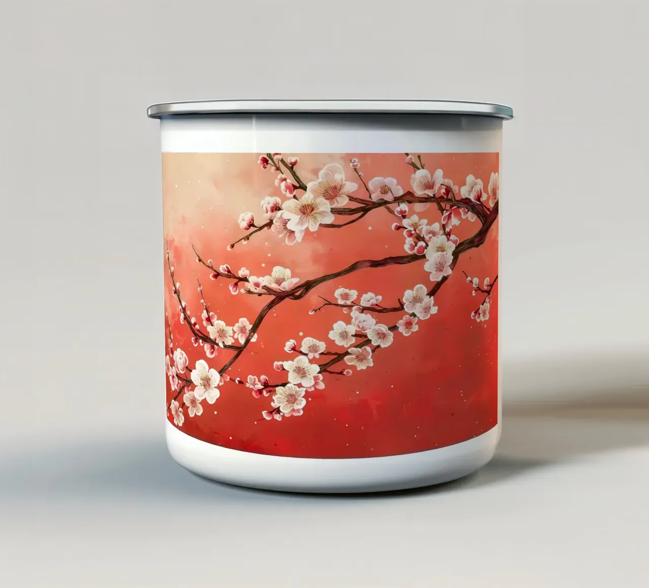 ciliegio in fiore in Giappone tazza in smalto da Rebecca Clark Wyrick