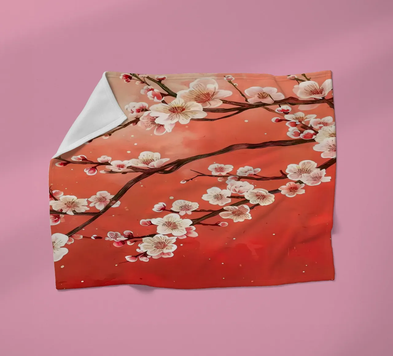 ciliegio in fiore in Giappone coperta in pile da Rebecca Clark Wyrick