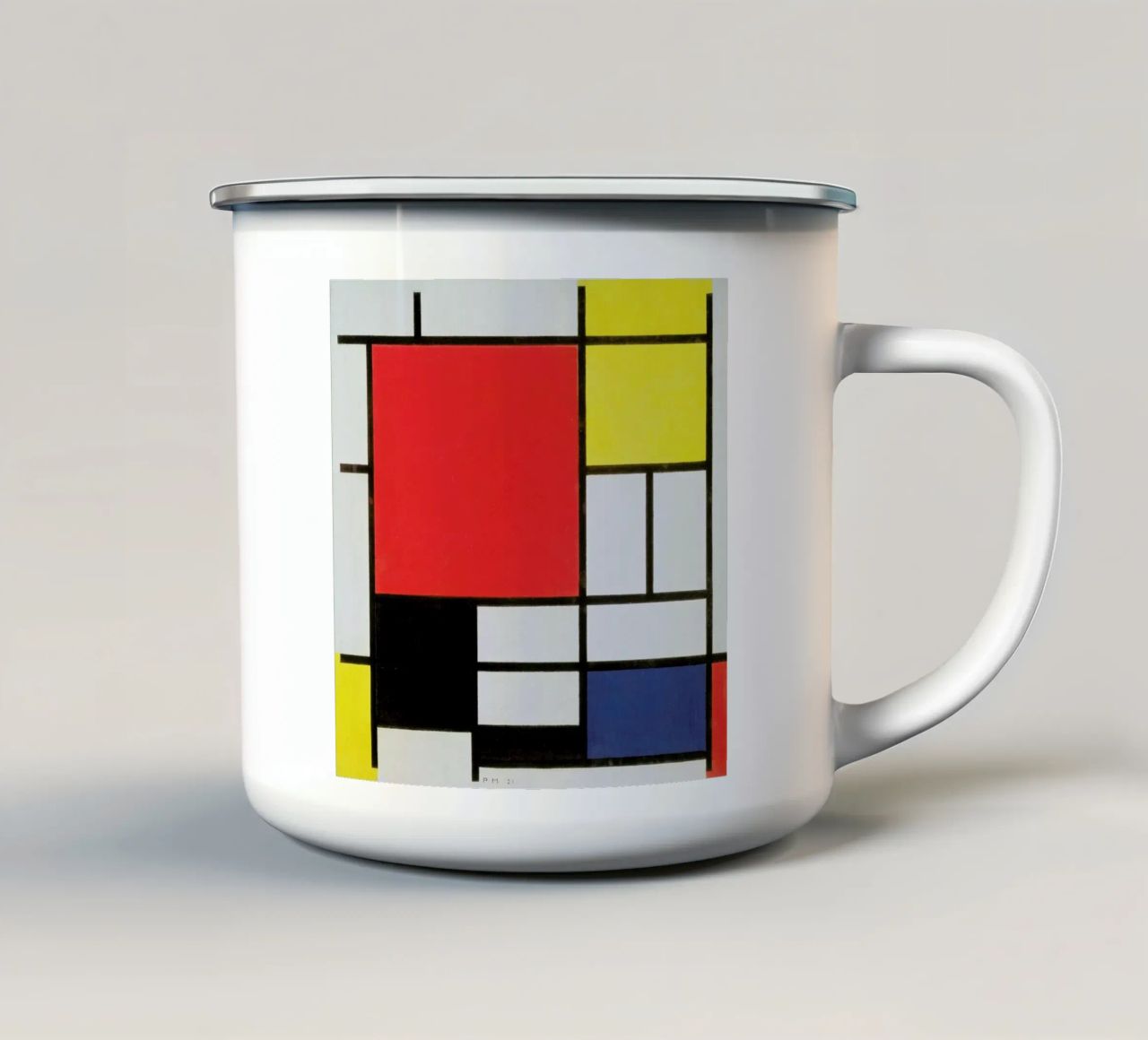 Mondrian - Composition with Red, Yellow, Blue and Black tazza in smalto da ARTOTHEK