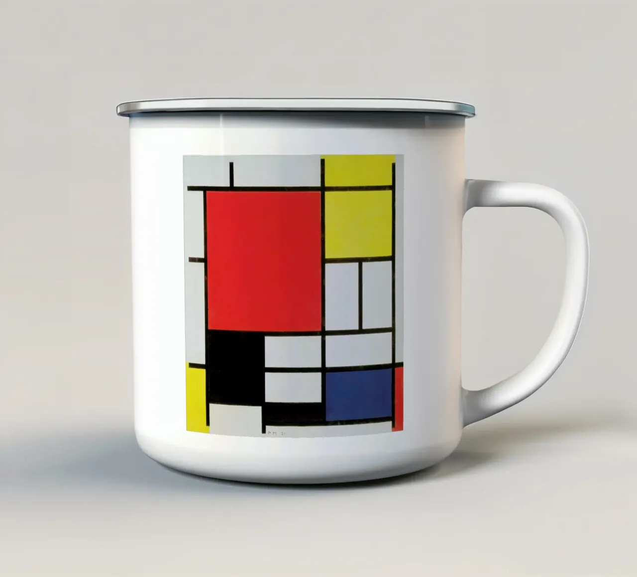 Mondrian - Composition with Red, Yellow, Blue and Black tazza in smalto da ARTOTHEK